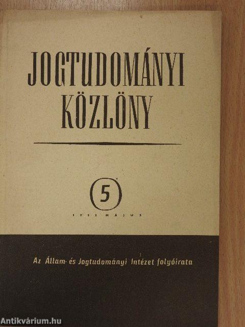 Jogtudományi Közlöny 1955. május