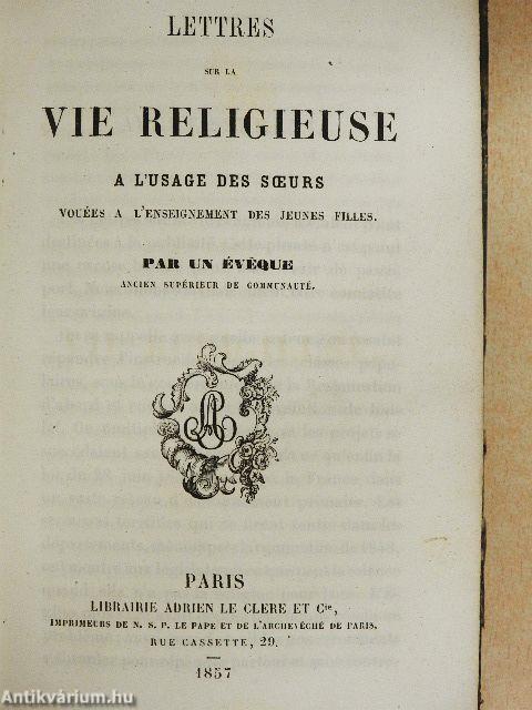 Lettres sur la Vie Religieuse