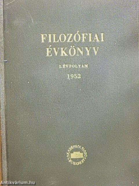 Filozófiai évkönyv 1952