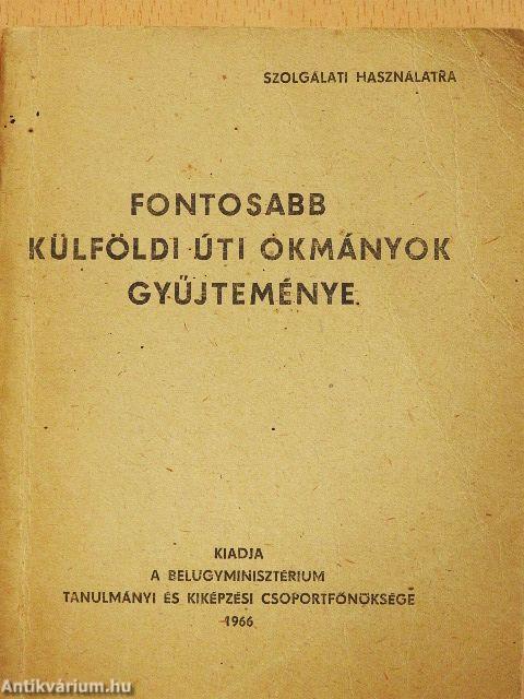 Fontosabb külföldi úti okmányok gyűjteménye