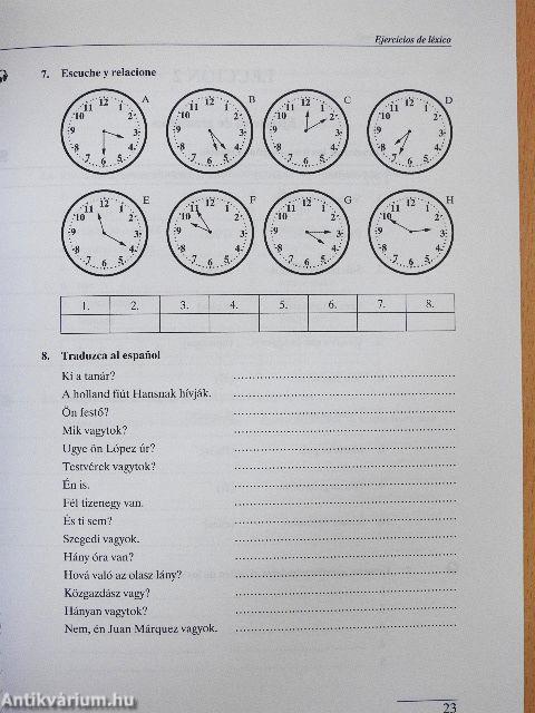 Spanyol nyelvkönyv kezdőknek - Munkafüzet