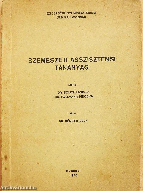 Szemészeti asszisztensi tananyag