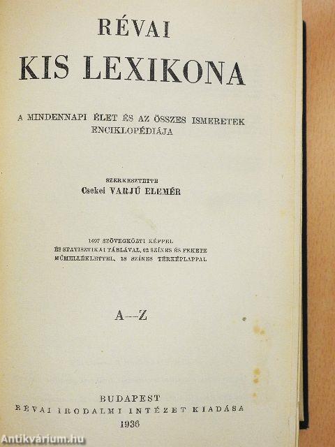 Révai kis lexikona A-Z