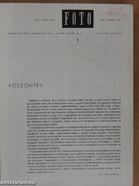 Foto 1967. (nem teljes évfolyam)