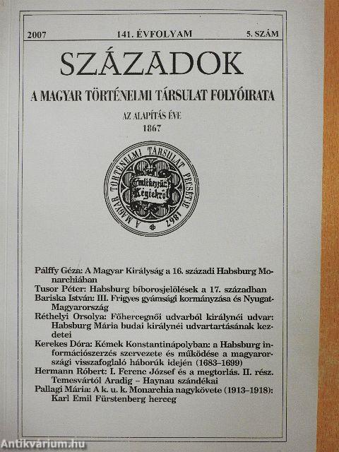 Századok 2007/5.