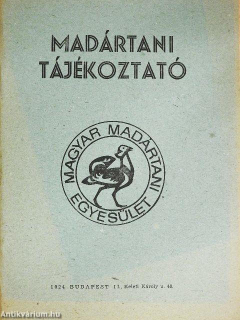Madártani tájékoztató 1984. április-május-június