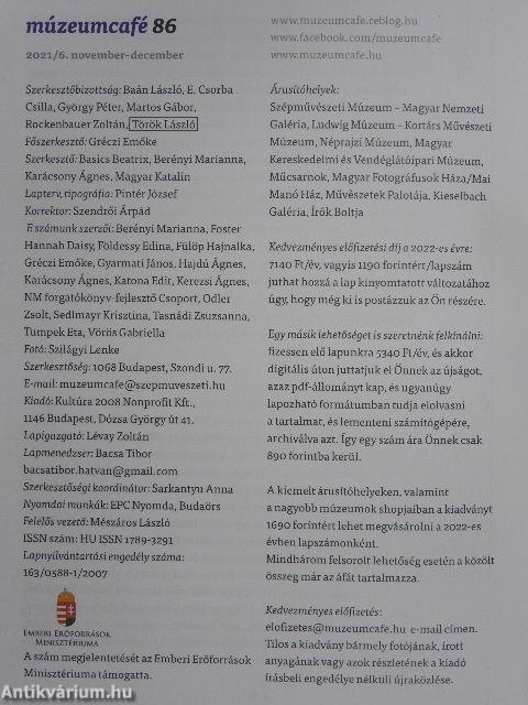Múzeumcafé 2021/6. november-december