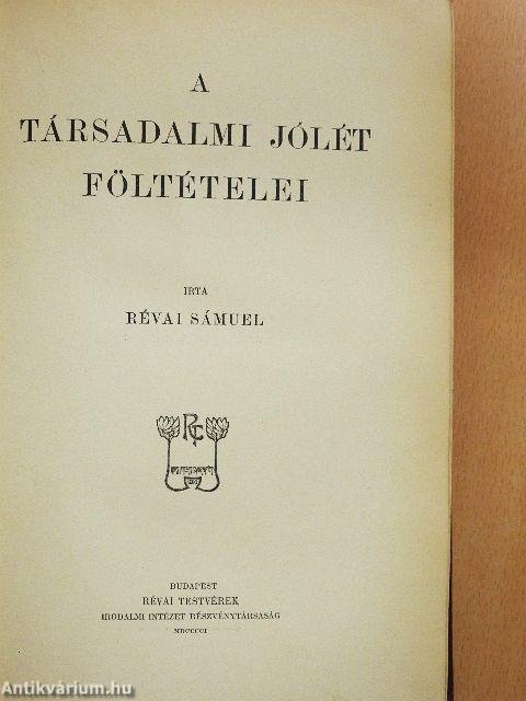 A társadalmi jólét föltételei