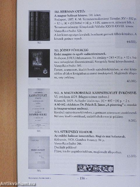 Honterus Antikvárium 96. Aukció