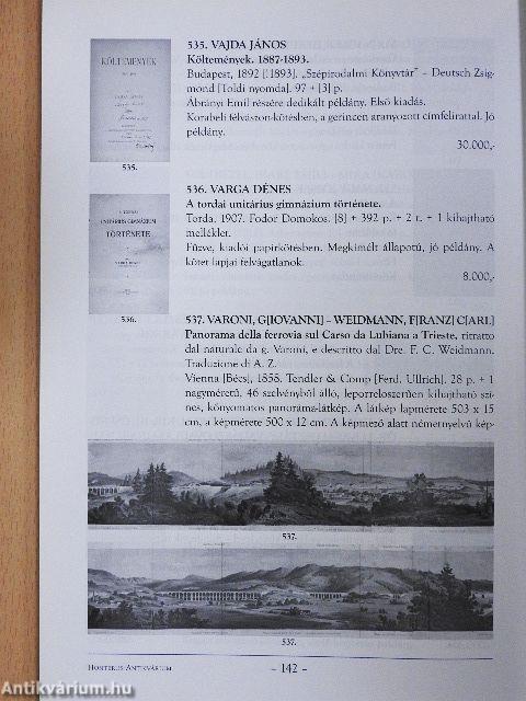 Honterus Antikvárium 97. Aukció