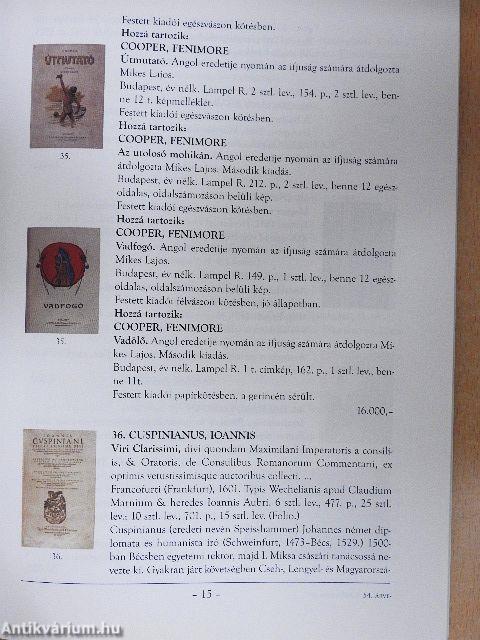 Honterus Antikvárium 54. Aukció