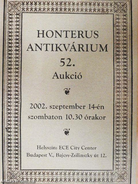 Honterus Antikvárium 52. Aukció