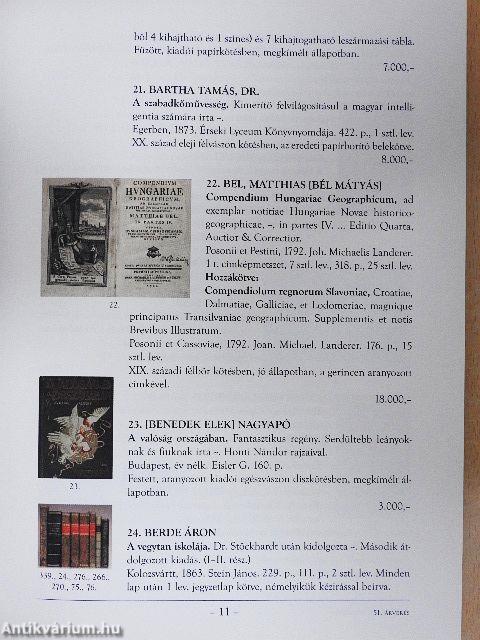 Honterus Antikvárium 51. Aukció