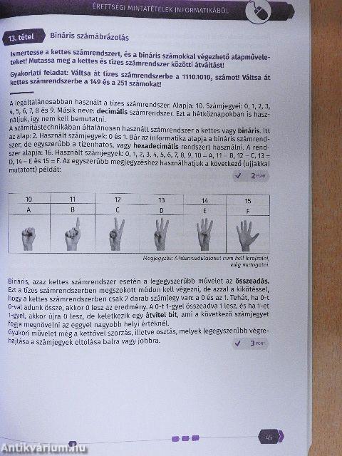 Érettségi mintatételek informatikából