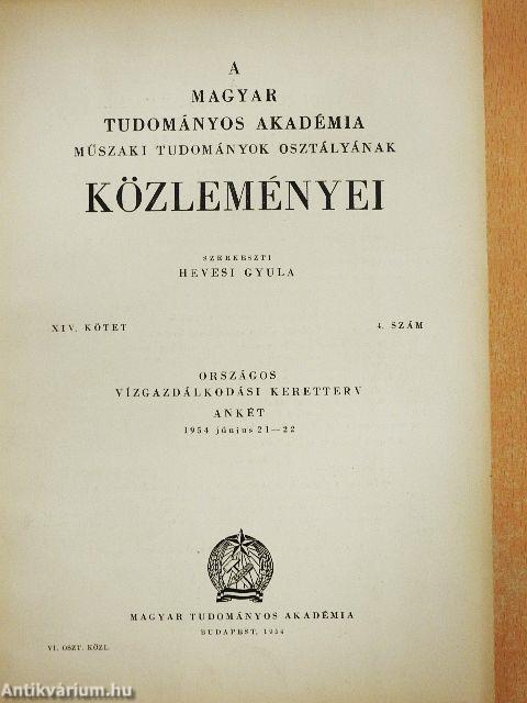 A Magyar Tudományos Akadémia Műszaki Tudományok Osztályának közleményei