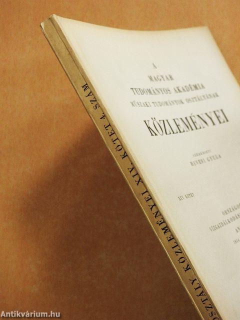 A Magyar Tudományos Akadémia Műszaki Tudományok Osztályának közleményei