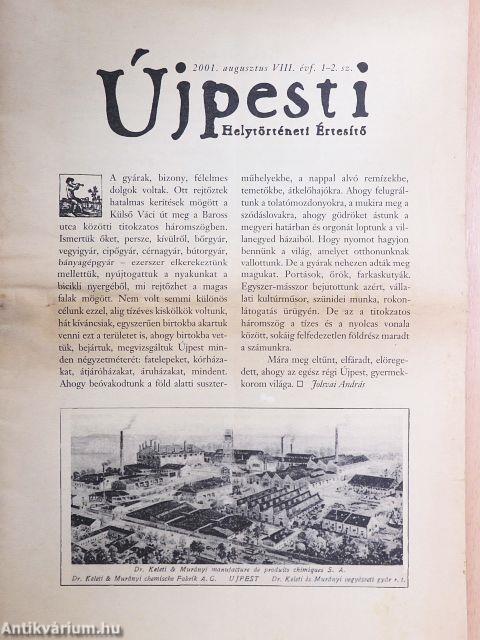 Újpesti Helytörténeti Értesítő 2001. augusztus
