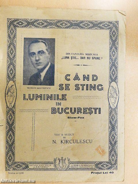 Cand se Sting Luminile in Bucuresti