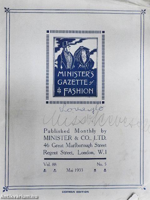 Minister's Gazette of Fashion Mai 1933