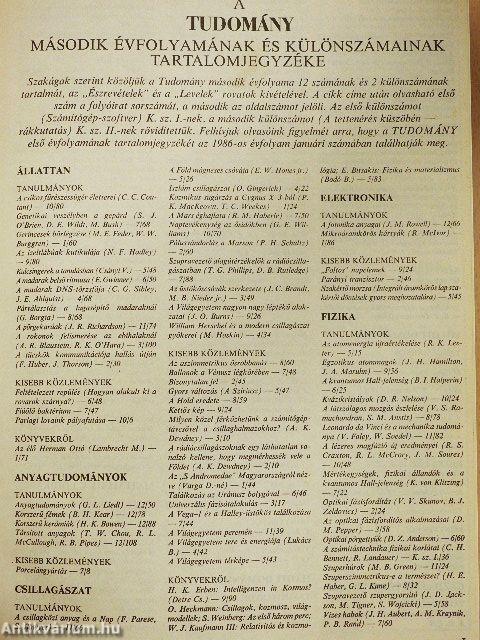Tudomány 1986. január-december I-II. + 1 különszám
