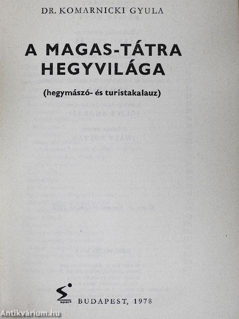 A Magas-Tátra hegyvilága