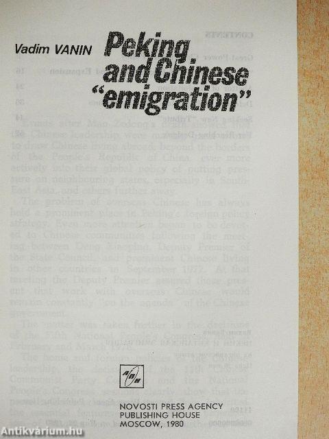 Peking and Chinese "emigration"