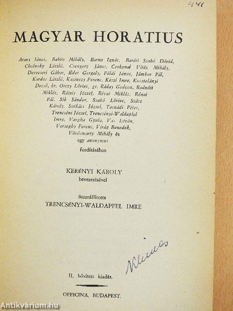Magyar Horatius/Horatius Noster