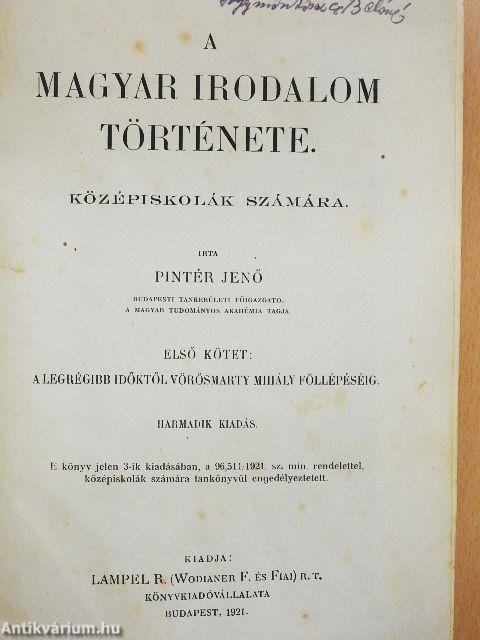 A magyar irodalom története I-II.