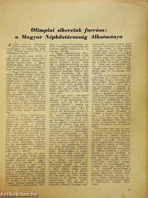 Sport és Testnevelés 1952. augusztus