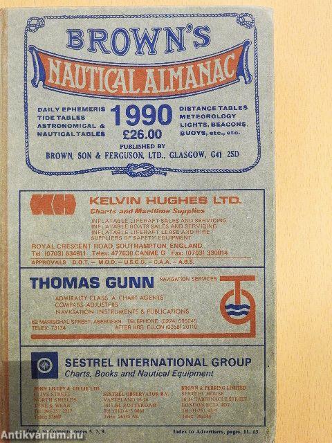 Brown's Nautical Almanac daily tide tables for 1990