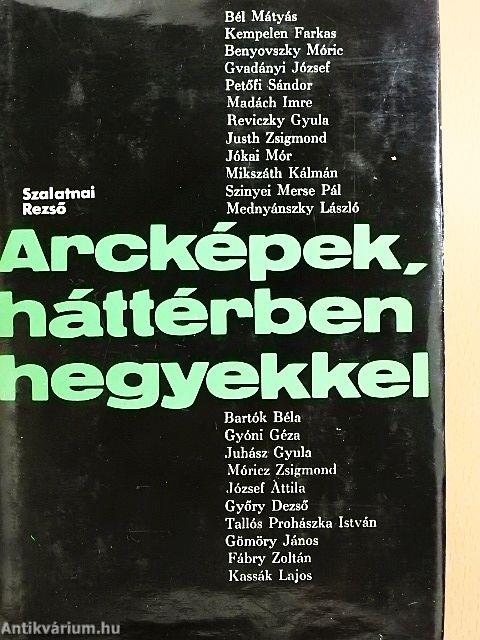 Arcképek, háttérben hegyekkel