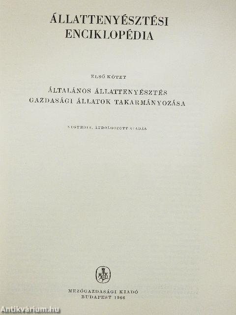 Állattenyésztési enciklopédia 1.