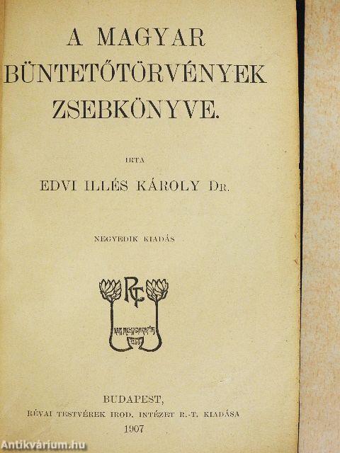 A magyar büntetőtörvények zsebkönyve