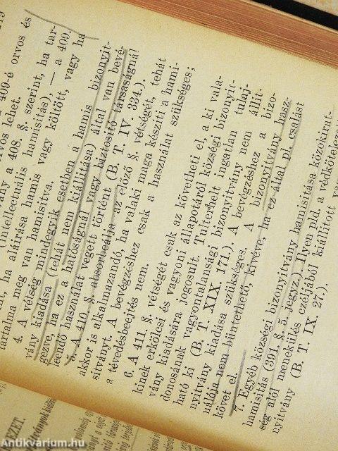 A magyar büntetőtörvények zsebkönyve