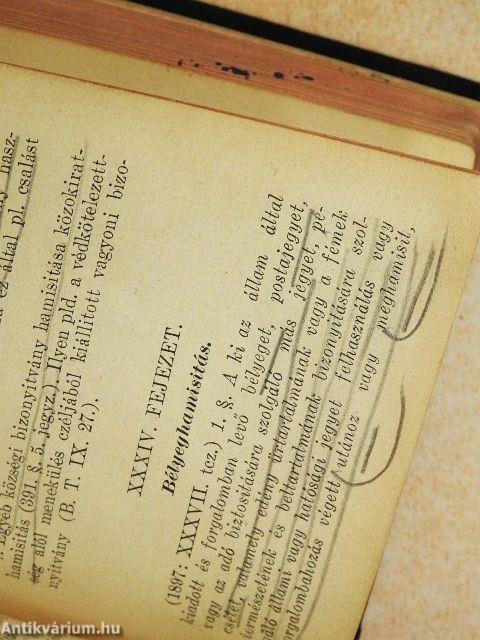 A magyar büntetőtörvények zsebkönyve