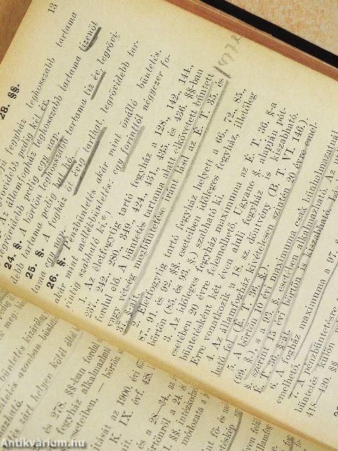 A magyar büntetőtörvények zsebkönyve