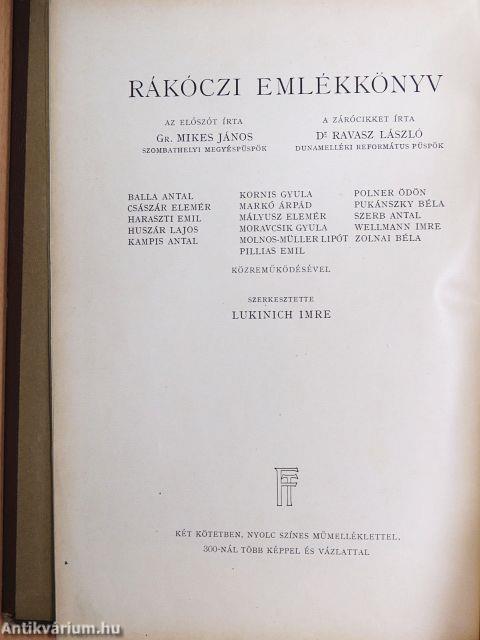 Rákóczi emlékkönyv I-II.