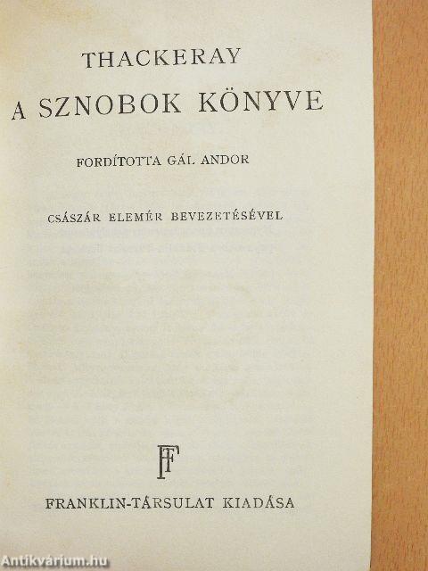 A sznobok könyve