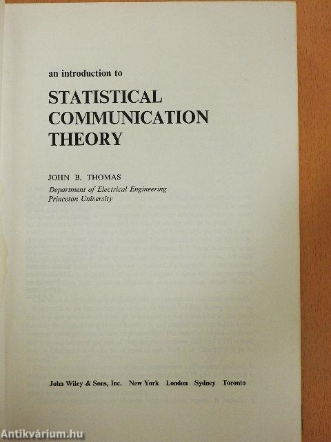 An Introduction to Statistical Communication Theory