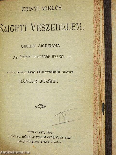 Kisfaludy Károly válogatott költeményei/Mikes Kelemen válogatott törökországi levelei/Három elbeszélése a "Téli éjszakák"-ból/Szigeti veszedelem/Kölcsey Ferencz válogatott versei