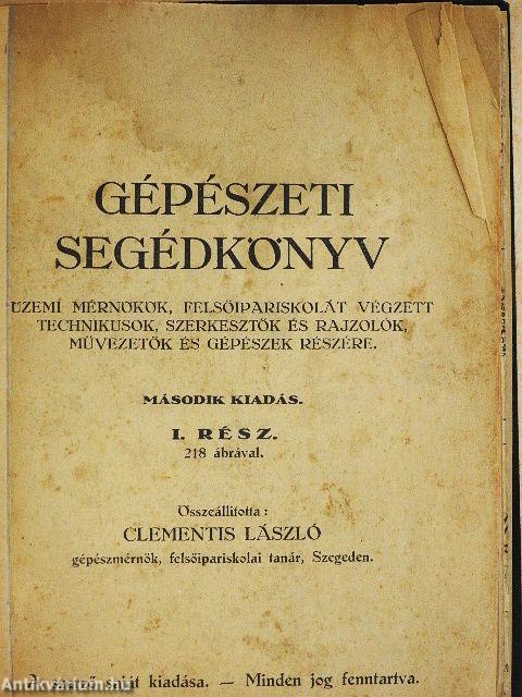 Gépészeti segédkönyv I.