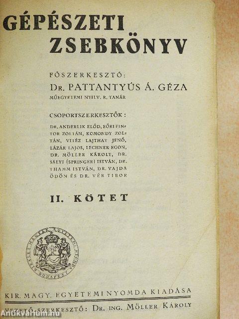 Gépészeti zsebkönyv II. (töredék)
