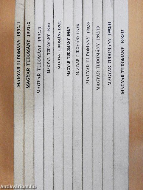 Magyar Tudomány 1992. (nem teljes évfolyam)