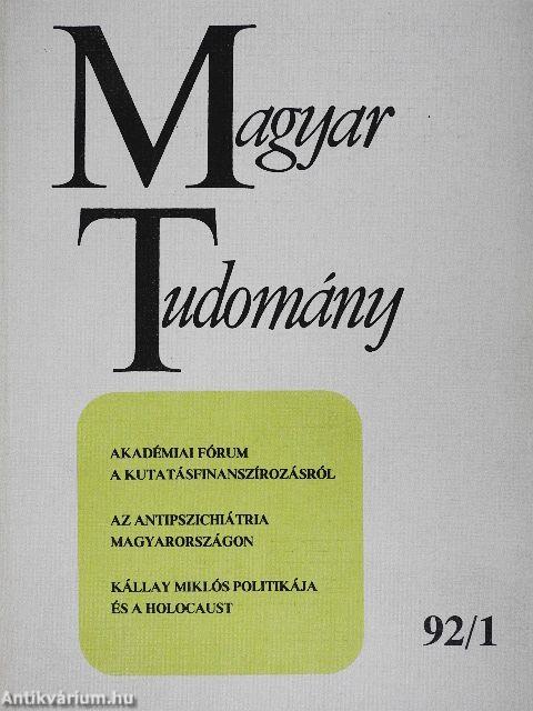 Magyar Tudomány 1992. (nem teljes évfolyam)