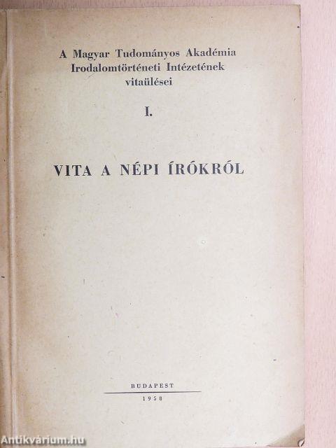 Vita a népi írókról