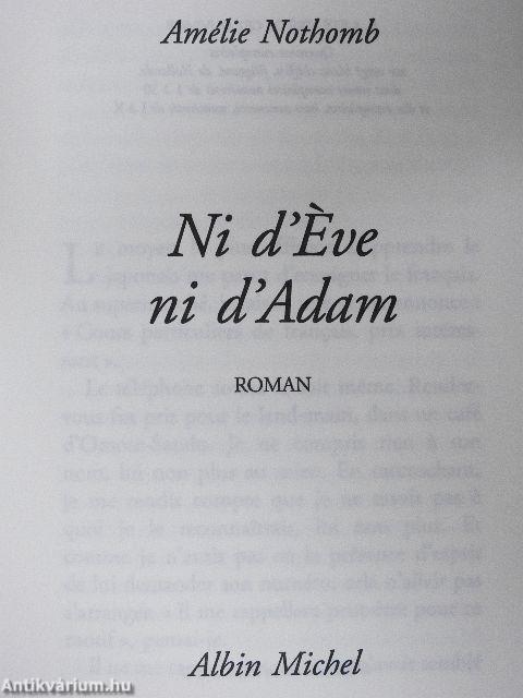 Ni d'Eve ni d'Adam