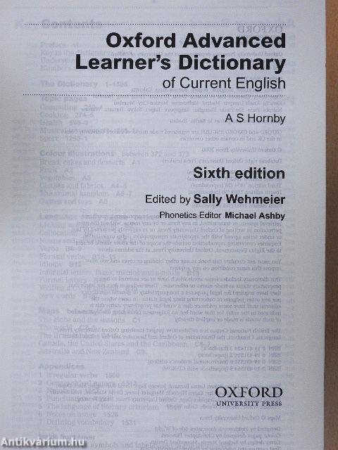 Oxford Advanced Learner's Dictionary of Current English