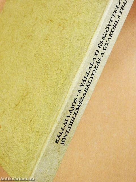 A vállalati és szövetkezeti jövedelemszabályozás a gyakorlatban