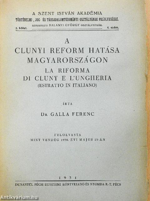 A clunyi reform hatása Magyarországon