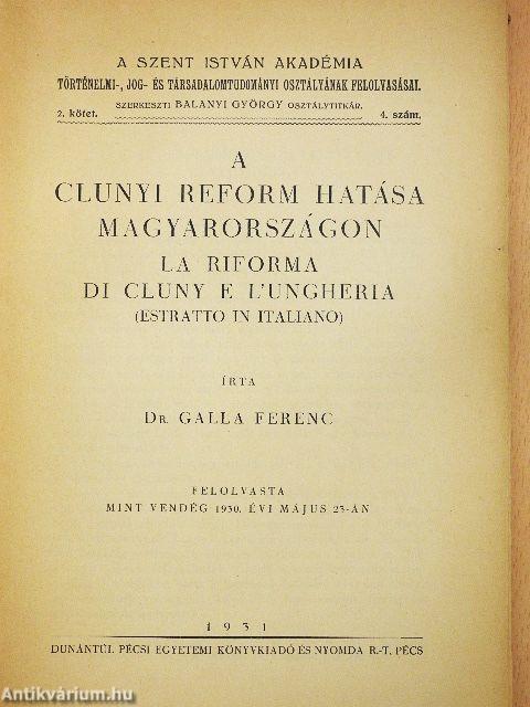 A clunyi reform hatása Magyarországon